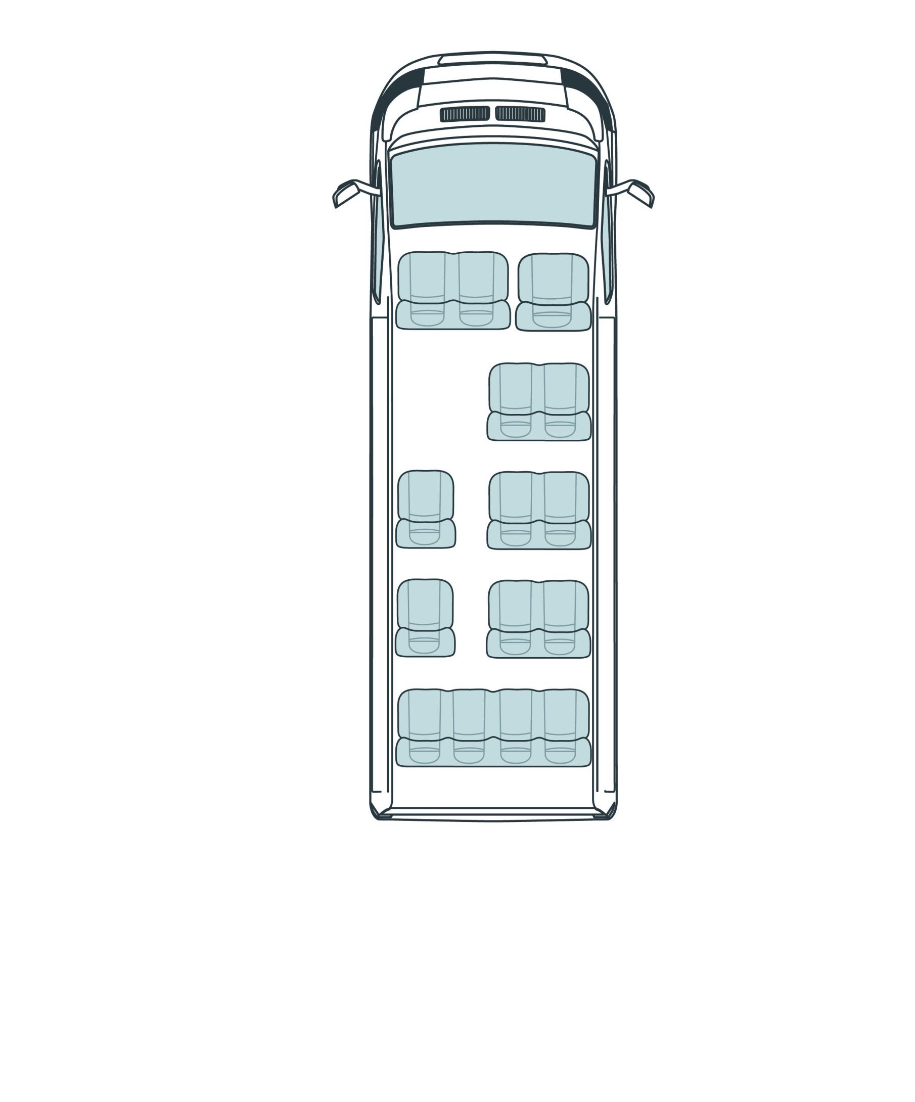 Ford Transit 14 seat minibus Euro 6 layout