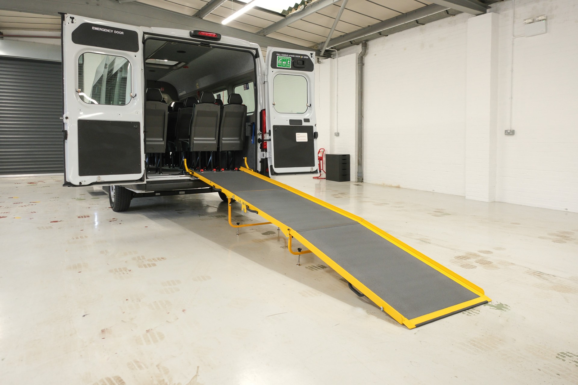 Peugoet Boxer 17 seat minibus with wheelchair ramp