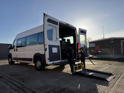 17 Seat Accessible Citroen Relay Minibus Wheelchair Lift Deployed