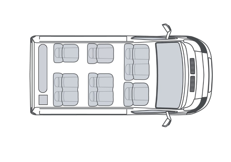 Ford 9-seat Wheelchair accessible minbus layout