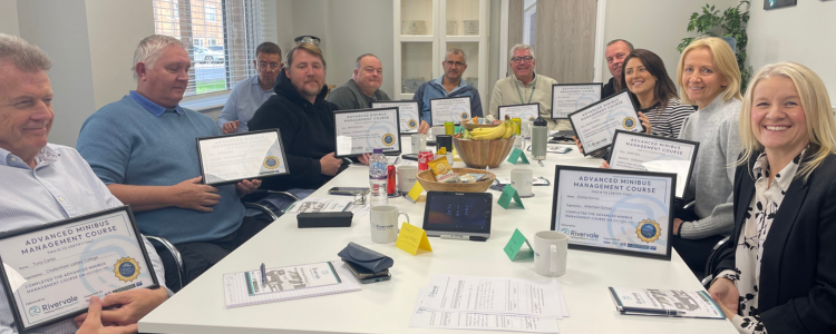 MMC 750 x 300 Delegates show their certificates on completion of the Minibus Management Course