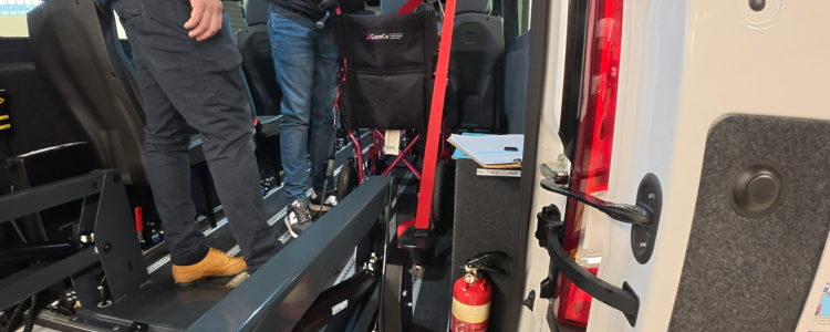 Minibus Drivers learn how to use wheelchair restraints correctly in MiDAS Accessible