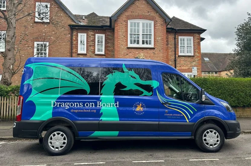 minibus logo and livery full wrap the dragon school