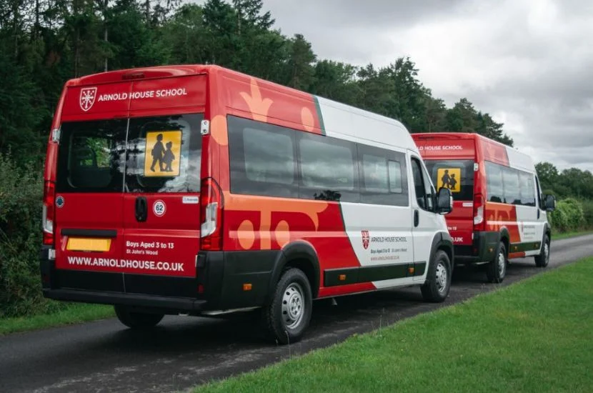 livery and logo half wraps Arnold school minibus