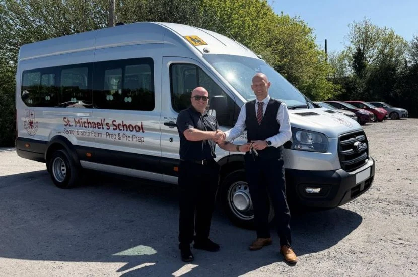 standard minibus livery and logo St Michaels School